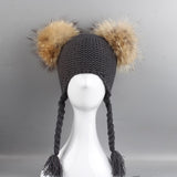 Crochet Double Pom Pom Hat