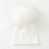 Ribbed Pom Pom Hat