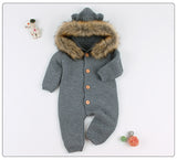 Chunky Knit Jumpsuit With Fur Trim