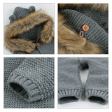 Chunky Knit Jumpsuit With Fur Trim