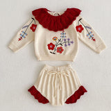 Embroidered Knit Set