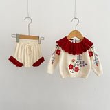 Embroidered Knit Set