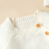 Button Knit Jumpsuit With Matching Hat