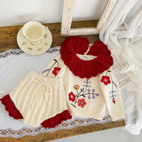 Embroidered Knit Set