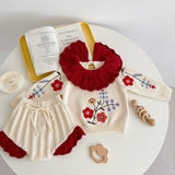 Embroidered Knit Set