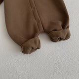 Soft Fleece Hooded Jumpsuit - Chocolate