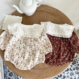 Ruffled Collar Muslin Romper