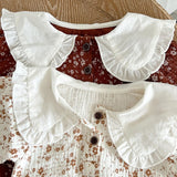 Ruffled Collar Muslin Romper