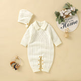 Textured Knit Jumpsuit With Matching Bonnet