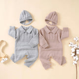Cable Knit Jumpsuit With Matching Hat